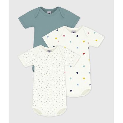 PETIT BATEAU Lot de 3 bodies manches courtes PETIT BATEAU Lot de 3 bodies manches courtes