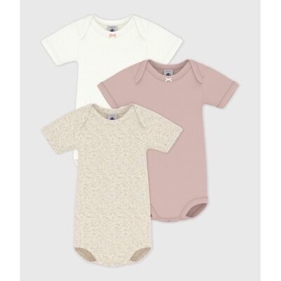PETIT BATEAU Lot de 3 bodies à manches courtes PETIT BATEAU Lot de 3 bodies à manches courtes