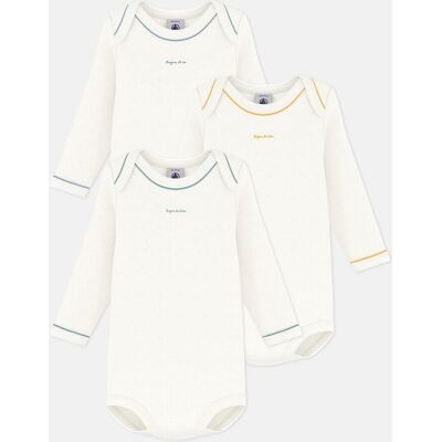 PETIT BATEAU Lot de 3 bodies manches longues PETIT BATEAU Lot de 3 bodies manches longues