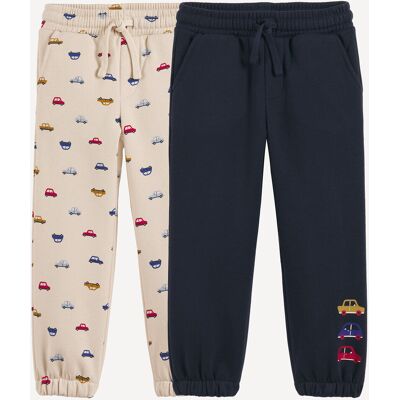 LA REDOUTE COLLECTIONS Lot de 2 pantalons de jogging, en molleton, imprimé voitures LA REDOUTE COLLECTIONS Lot de 2 pantalons de jogging, en molleton, imprimé voitures