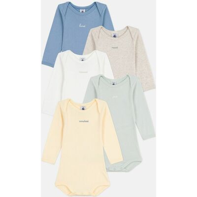 PETIT BATEAU Lot de 5 bodies manches longues PETIT BATEAU Lot de 5 bodies manches longues