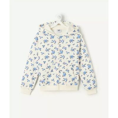 TAPE A L'OEIL Sweat zippé avec capuche et imprimé fleuri, en molleton TAPE A L'OEIL Sweat zippé avec capuche et imprimé fleuri, en molleton