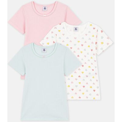 PETIT BATEAU Lot de 3 maillots de corps, manches courtes, en coton PETIT BATEAU Lot de 3 maillots de corps, manches courtes, en coton