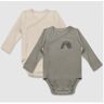 DIM BABY Lot de 2 bodies croisés manches longues