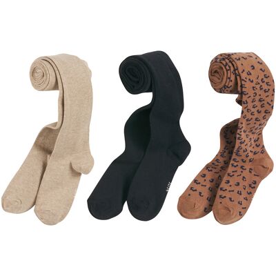LA REDOUTE COLLECTIONS Lot de 3 paires de collants unis et léopard LA REDOUTE COLLECTIONS Lot de 3 paires de collants unis et léopard
