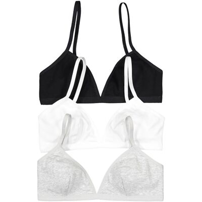 LA REDOUTE COLLECTIONS Lot de 3 soutiens-gorge forme triangle en coton LA REDOUTE COLLECTIONS Lot de 3 soutiens-gorge forme triangle en coton