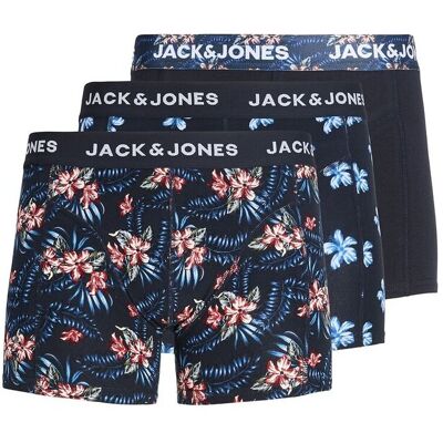 JACK & JONES Lot de 3 boxers 1 uni + 2 imprimés JACK & JONES Lot de 3 boxers 1 uni + 2 imprimés