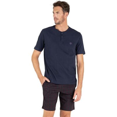 EMINENCE Pyjama short carreaux col tunisien EMINENCE Pyjama short carreaux col tunisien