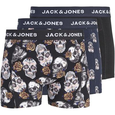 JACK & JONES Lot de 3 boxers 1 uni + 2 imprimés JACK & JONES Lot de 3 boxers 1 uni + 2 imprimés
