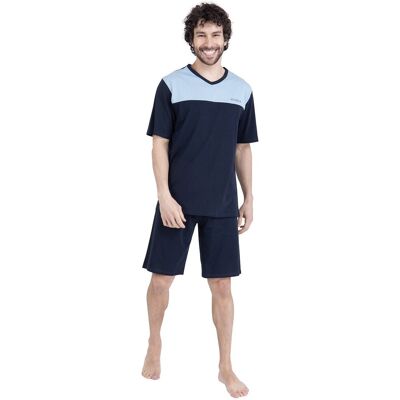ATHENA Pyjama court en coton, col V ATHENA Pyjama court en coton, col V