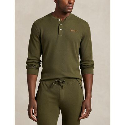 POLO RALPH LAUREN Haut de pyjama gaufré col tunisien POLO RALPH LAUREN Haut de pyjama gaufré col tunisien