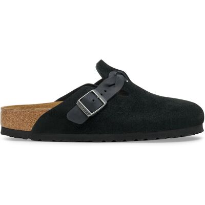 BIRKENSTOCK Sabots en cuir suédé BOSTON BRAIDED BIRKENSTOCK Sabots en cuir suédé BOSTON BRAIDED