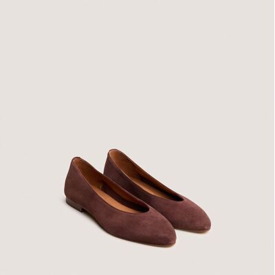 JONAK Ballerines en cuir velours Dassus, bout amande JONAK Ballerines en cuir velours Dassus, bout amande