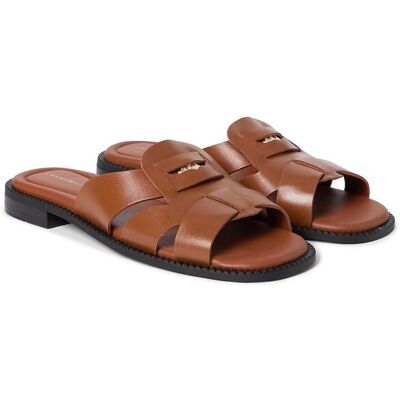 TOMMY HILFIGER Mules plates en cuir TOMMY HILFIGER Mules plates en cuir