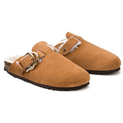 LA REDOUTE COLLECTIONS Mules sabots fourrées en cuir suédé LA REDOUTE COLLECTIONS Mules sabots fourrées en cuir suédé