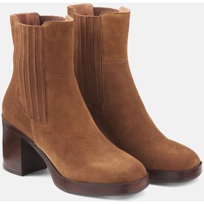 LA REDOUTE COLLECTIONS Boots en cuir suédé à talon haut LA REDOUTE COLLECTIONS Boots en cuir suédé à talon haut