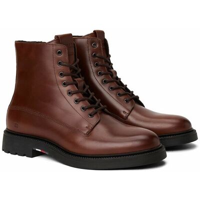 TOMMY HILFIGER Boots à lacets en cuir TOMMY HILFIGER Boots à lacets en cuir