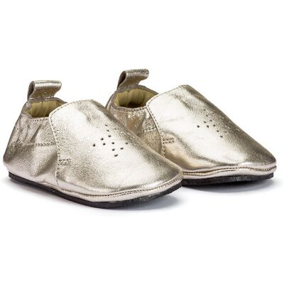 LA REDOUTE COLLECTIONS Chaussons cuir à enfiler dorés motif étoile LA REDOUTE COLLECTIONS Chaussons cuir à enfiler dorés motif étoile