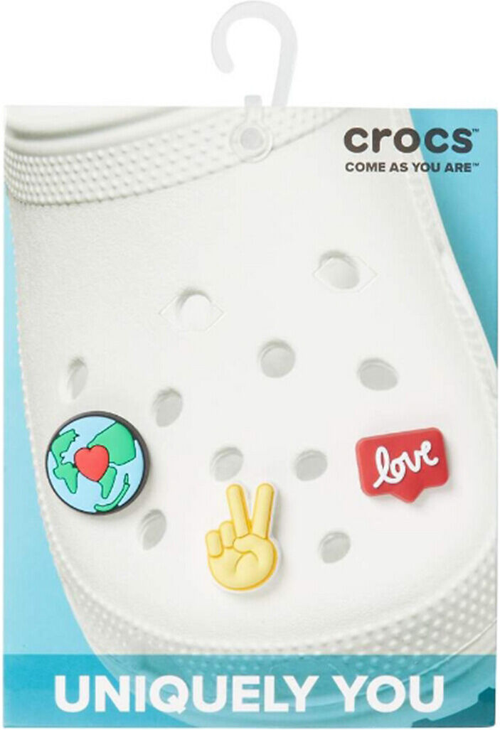 CROCS Lot de 3 Jibbitz Peace and Love