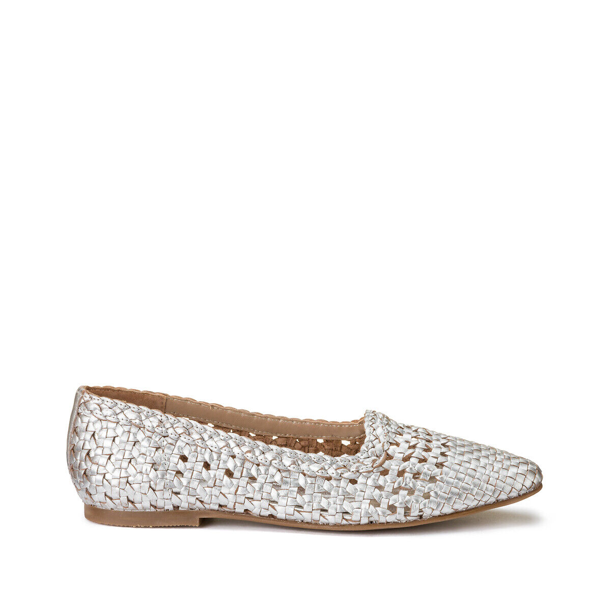 ANNE WEYBURN Ballerines en cuir tressé, talon plat