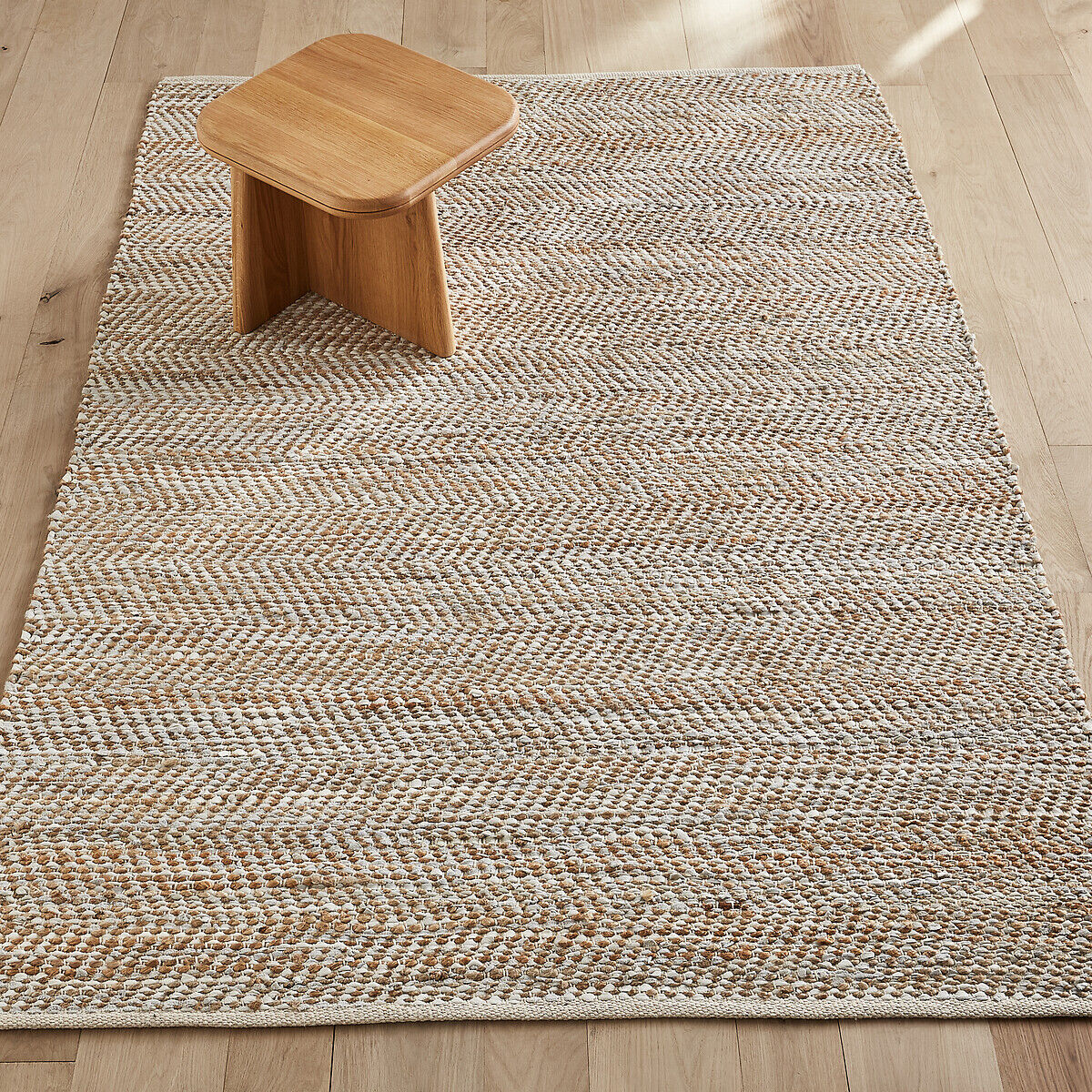 AM.PM Tapis cuir recyclé, jute et coton, Aurok