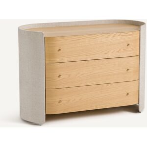 AM.PM Commode 3 tiroirs, plaqué chêne et tissu, Firmo AM.PM Commode 3 tiroirs, plaqué chêne et tissu, Firmo