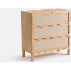LA REDOUTE INTERIEURS Commode 3 tiroirs, plaqué frêne et lin, Esmara LA REDOUTE INTERIEURS Commode 3 tiroirs, plaqué frêne et lin, Esmara