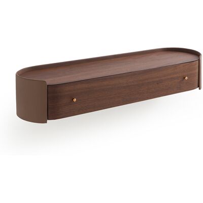Am.pm Console murale en noyer et cuir - Console murale Am.pm Console murale en noyer et cuir - Console murale