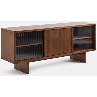 LA REDOUTE INTERIEURS Buffet plaqué noyer et verre strié 3 portes, Dello LA REDOUTE INTERIEURS Buffet plaqué noyer et verre strié 3 portes, Dello
