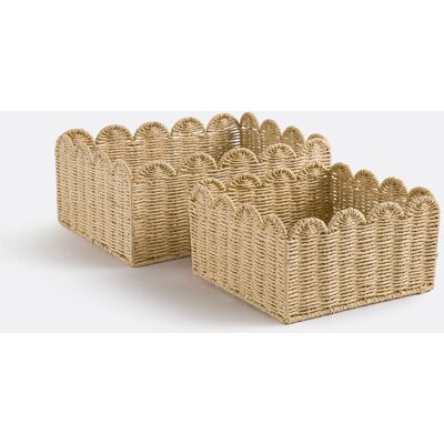 LA REDOUTE INTERIEURS Lot de 2 paniers en papier tressé, Briska LA REDOUTE INTERIEURS Lot de 2 paniers en papier tressé, Briska