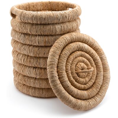 AM.PM Panier rond avec couvercle bananier tressé, Marilo AM.PM Panier rond avec couvercle bananier tressé, Marilo