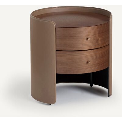 Table de nuit Firmo en noyer et cuir - Nightstand Table de nuit Firmo en noyer et cuir - Nightstand