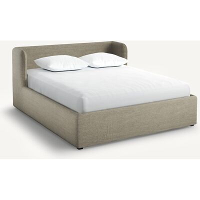 Lit avec Rangement en Lin Robwig - Sommier Relevable Lit avec Rangement en Lin Robwig - Sommier Relevable