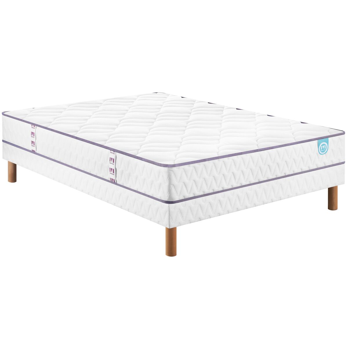 MERINOS Ensemble matelas mousse + sommier + pieds ALRIGHT