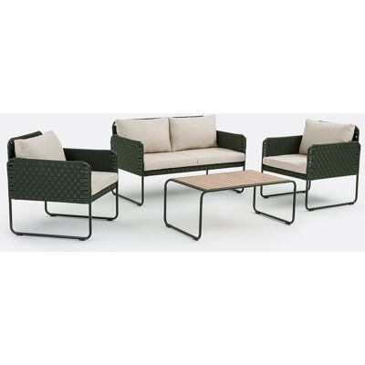 LA REDOUTE INTERIEURS Salon de jardin bas en métal acier et corde tressée, 4 places, SEYNA LA REDOUTE INTERIEURS Salon de jardin bas en métal acier et corde tressée, 4 places, SEYNA
