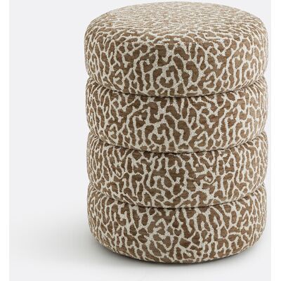 LA REDOUTE INTERIEURS Pouf bouclette motif léopard, Pilou LA REDOUTE INTERIEURS Pouf bouclette motif léopard, Pilou