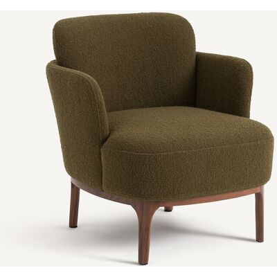 AM.PM Fauteuil pied noyer et bouclette, Jabote AM.PM Fauteuil pied noyer et bouclette, Jabote