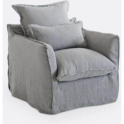 LA REDOUTE INTERIEURS Fauteuil, déhoussable, en lin froissé, ODNA LA REDOUTE INTERIEURS Fauteuil, déhoussable, en lin froissé, ODNA