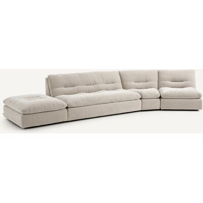 AM.PM Repose-pieds modulable velours chenille, Giuliano AM.PM Repose-pieds modulable velours chenille, Giuliano