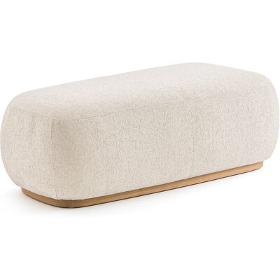 AM.PM Banquette repose-pieds tissu texturé et base en chêne massif Jerry AM.PM Banquette repose-pieds tissu texturé et base en chêne massif Jerry