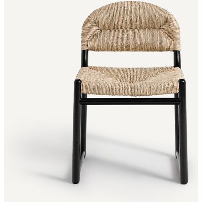 AM.PM Chaise en chêne massif laqué et paille, Lyla AM.PM Chaise en chêne massif laqué et paille, Lyla