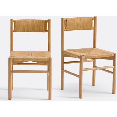 LA REDOUTE INTERIEURS Lot 2 chaises chêne et corde de papier, Marrathy LA REDOUTE INTERIEURS Lot 2 chaises chêne et corde de papier, Marrathy