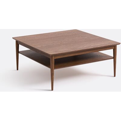 LA REDOUTE INTERIEURS Table basse carrée en frêne massif et plaqué, double plateau, LUSSAN LA REDOUTE INTERIEURS Table basse carrée en frêne massif et plaqué, double plateau, LUSSAN