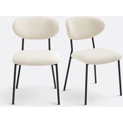 LA REDOUTE INTERIEURS Lot de 2 chaises tissu bouclette, Galmo LA REDOUTE INTERIEURS Lot de 2 chaises tissu bouclette, Galmo