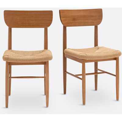 LA REDOUTE INTERIEURS Lot de 2 chaises chêne massif et tressage, Andre LA REDOUTE INTERIEURS Lot de 2 chaises chêne massif et tressage, Andre