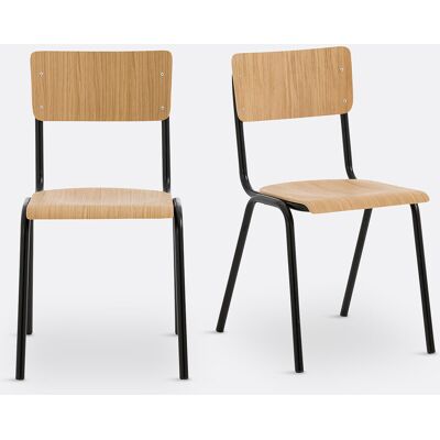 LA REDOUTE INTERIEURS Lot de 2 chaises d'écolier empilables, Hiba LA REDOUTE INTERIEURS Lot de 2 chaises d'écolier empilables, Hiba