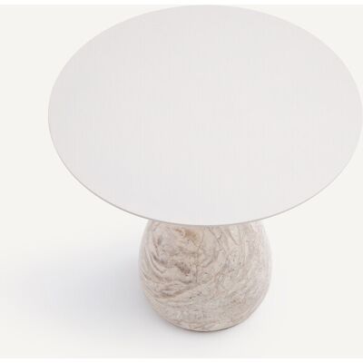 Table d'appoint en marbre et métal AM.PM - Beige Ø45cm Table d'appoint en marbre et métal AM.PM - Beige Ø45cm