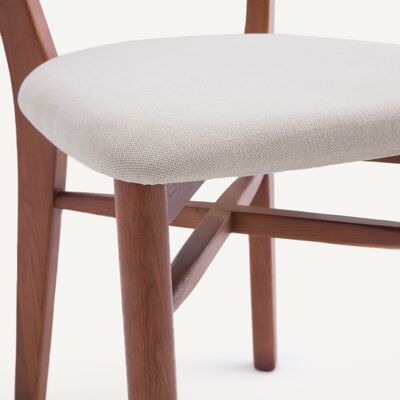 AM.PM Lot de 2 chaises en chêne et tissu coton lin, Bree AM.PM Lot de 2 chaises en chêne et tissu coton lin, Bree