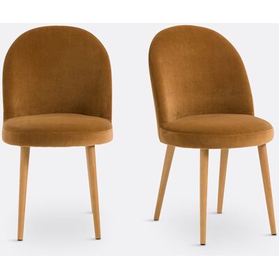 LA REDOUTE INTERIEURS Lot de 2 chaises velours, Inès LA REDOUTE INTERIEURS Lot de 2 chaises velours, Inès