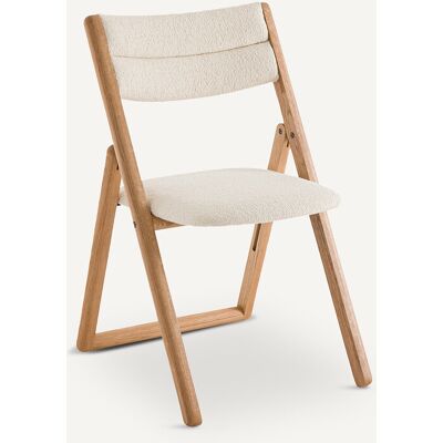 AM.PM X EMMANUEL GALLINA Chaise pliante en chêne massif et tissu bouclette, CAMMINATA AM.PM X EMMANUEL GALLINA Chaise pliante en chêne massif et tissu bouclette, CAMMINATA